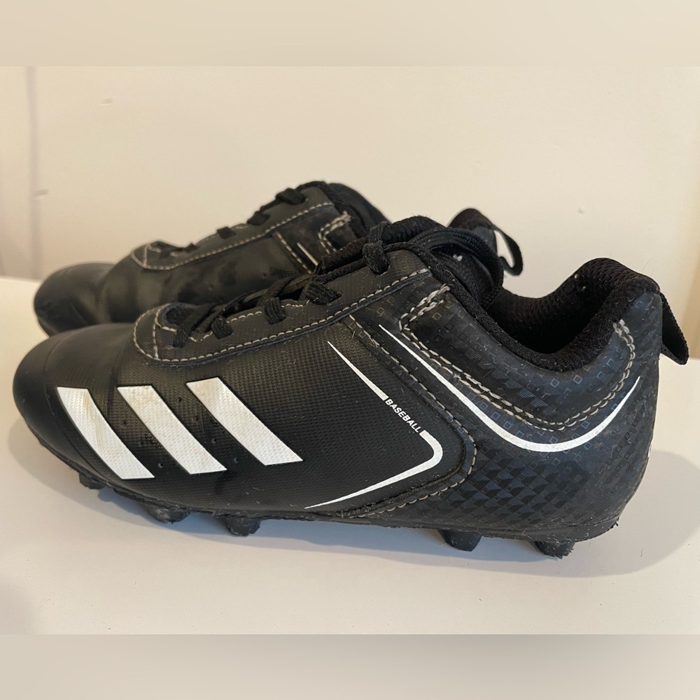 Adidas Kids Black and White Baseball Cleats